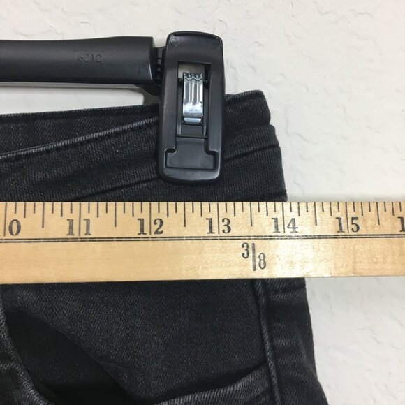 ZY13 Winter Jean Black Skinny Fleece Lining Size 26" Stretch front Slit Details - Picture 6 of 10